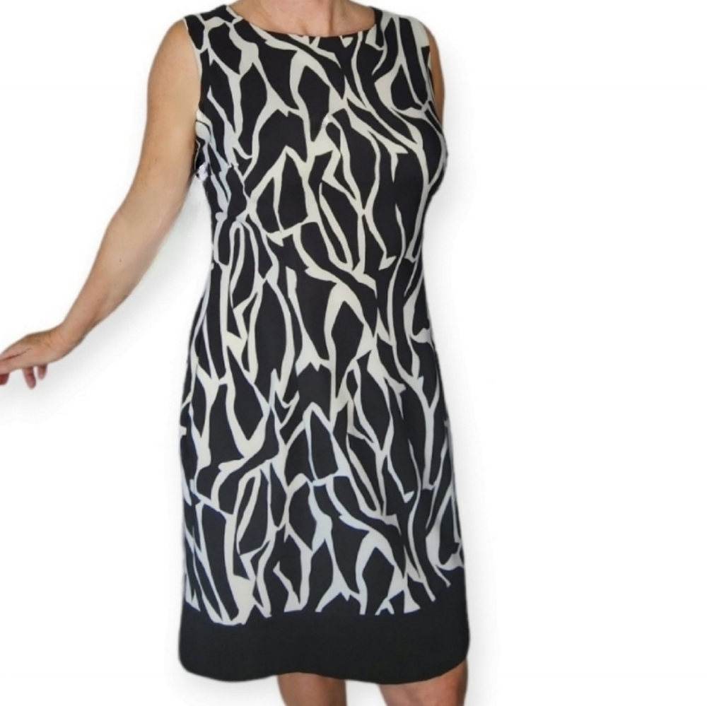 Ronnie Nicole dress black with white sleeveless size 16 - Picture 1 of 13